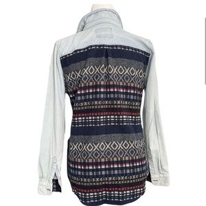 Rails Blue and Red Patterned Button Down Shirt